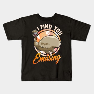 Cute & Funny I Find You Emusing Amusing Emu Pun Kids T-Shirt